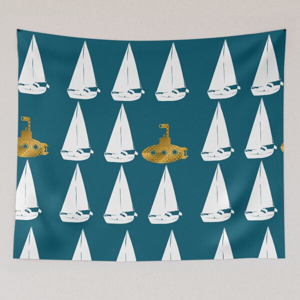 Item preview, Be different - golden submarine among sailboats designed and sold by Aura-E.