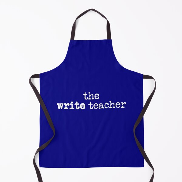 Item preview, the write teacher in white on navy designed and sold by TeaRoseWriter.