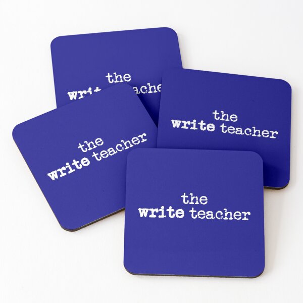 Item preview, the write teacher in white on navy designed and sold by TeaRoseWriter.