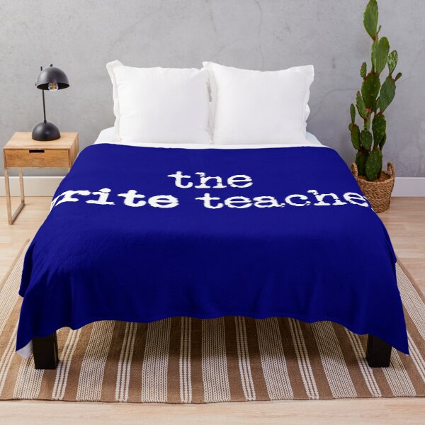 Item preview, the write teacher in white on navy designed and sold by TeaRoseWriter.