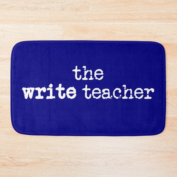 Item preview, the write teacher in white on navy designed and sold by TeaRoseWriter.