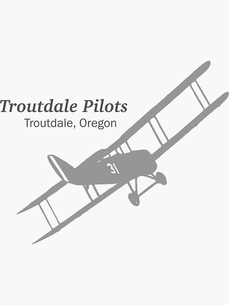 "Troutdale Pilots BiPlane, Gray" Sticker for Sale by FlightDesign