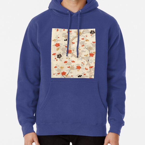 Red and black blossoms on a plum tree Pullover Hoodie
