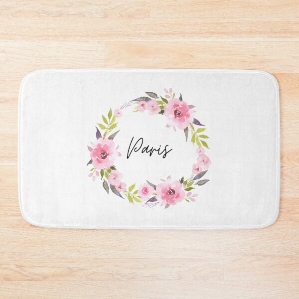 Item preview, Paris pink roses wreath watercolor designed and sold by frenchstylehome.