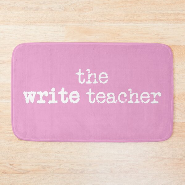 Item preview, the write teacher in white on pink designed and sold by TeaRoseWriter.