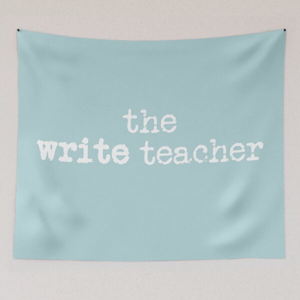 Item preview, the write teacher in white on sea green designed and sold by TeaRoseWriter.
