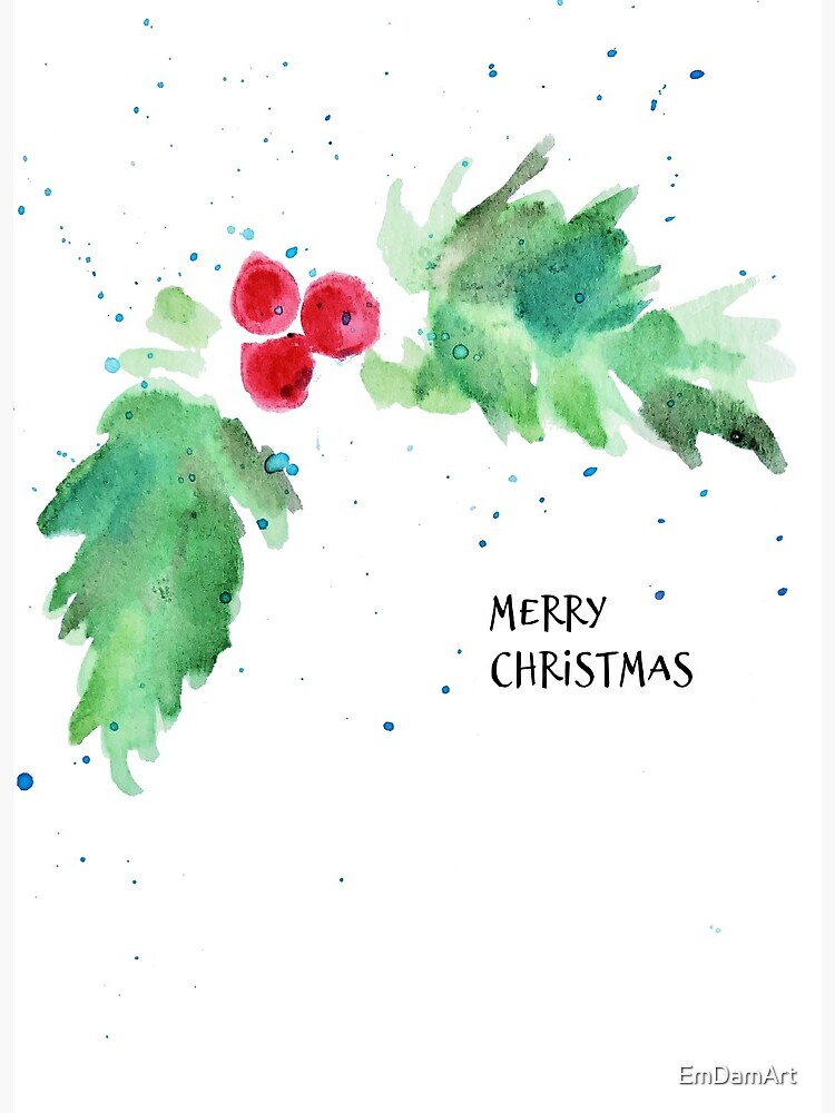 Merry Christmas Holly Berries by Marlin and Laura Hum