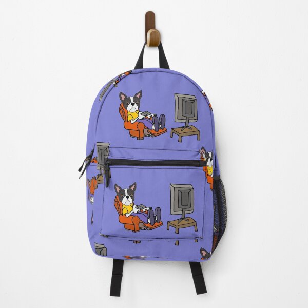 Item preview, Funny Boston terrier Dog watching TV Cartoon designed and sold by Nature's Fancy.
