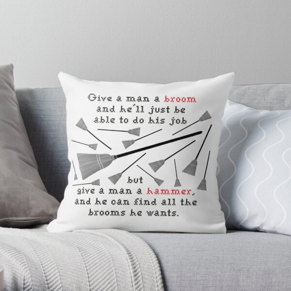 Stellar Firma Broom Quote Pillow Throw Pillow