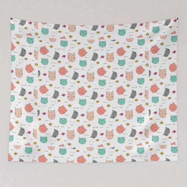 Item preview, colorful cat pattern  designed and sold by Peaceful Life Co.