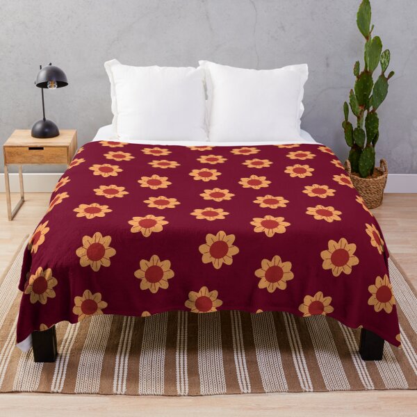 Item preview, Mid Century Sunflower Pattern in October Red designed and sold by AngieHursh.