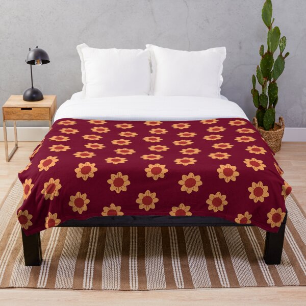 Item preview, Mid Century Sunflower Pattern in October Red designed and sold by AngieHursh.