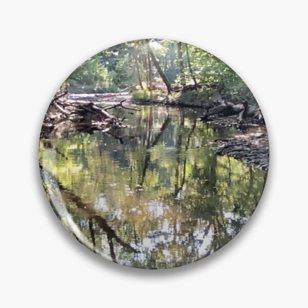 Item preview, Beutiful Creek With Mirroring Reflections in the Water - Indian Creek in Overland Park designed and sold by Zen  Goat.