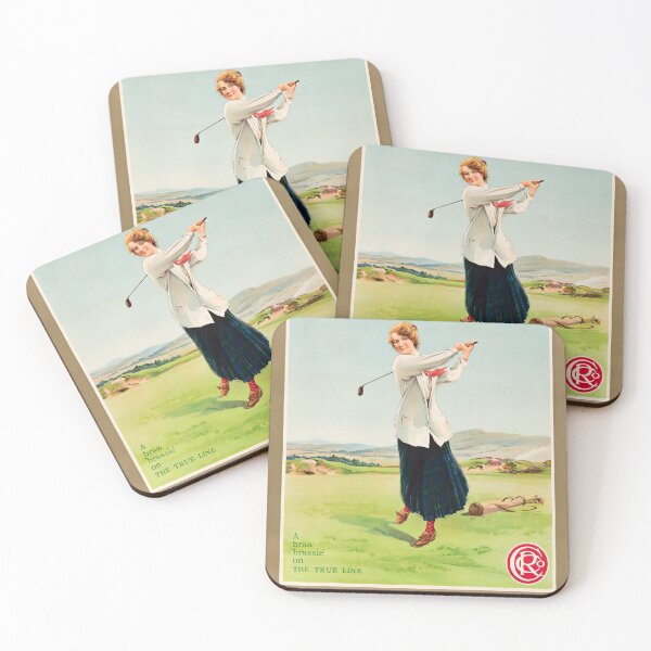 Item preview, Golfing Girl retro poster designed and sold by CorasPosters.