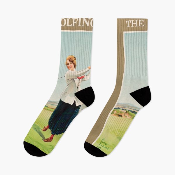 Item preview, Golfing Girl retro poster designed and sold by CorasPosters.