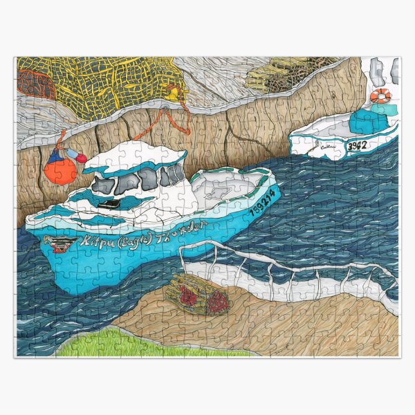 "Pugwash Boats"~Painting by Dawn Langstroth ©2020 Jigsaw Puzzle