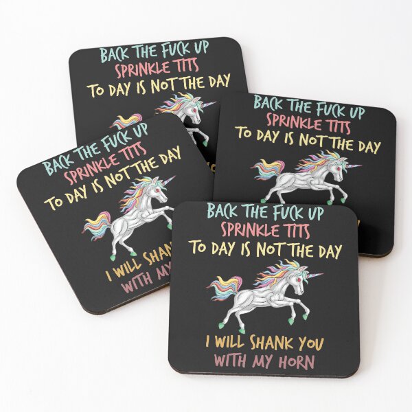 Item preview, back the fuck up sprinkle tits to day is not the day ,unicorn halloween gift  designed and sold by Noussairox.