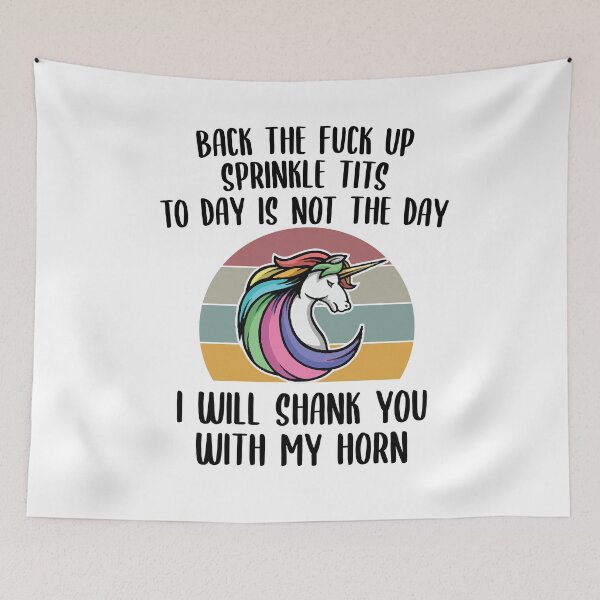 Item preview, back the fuck up sprinkle tits to day is not the day ,unicorn halloween gift  designed and sold by Noussairox.