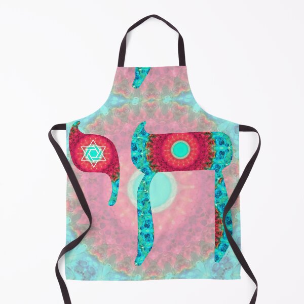 Item preview, Red Aqua And Blue Jewish Mandala Art - Chai 7- Sharon Cummings designed and sold by Sharon Cummings Art.
