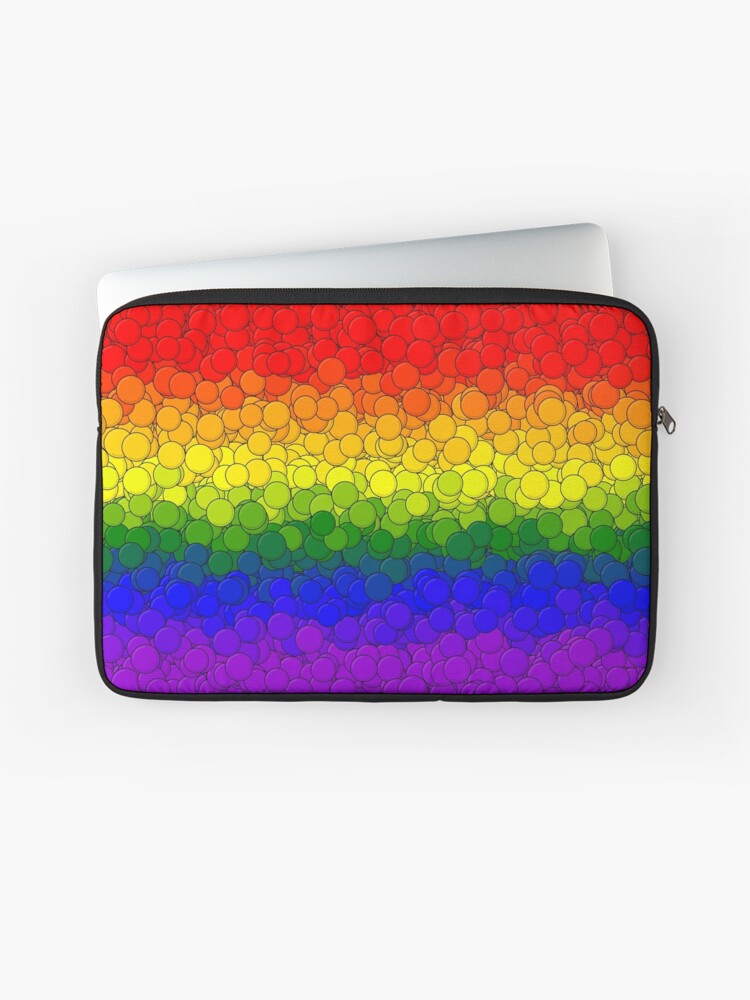 Thumbnail 1 of 2, Laptop Sleeve, LGBTQ Pride Flag Bubbles designed and sold by MathenaArt.