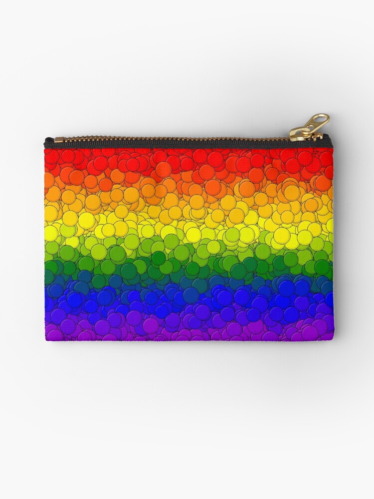Thumbnail 1 of 4, Zipper Pouch, LGBTQ Pride Flag Bubbles designed and sold by MathenaArt.