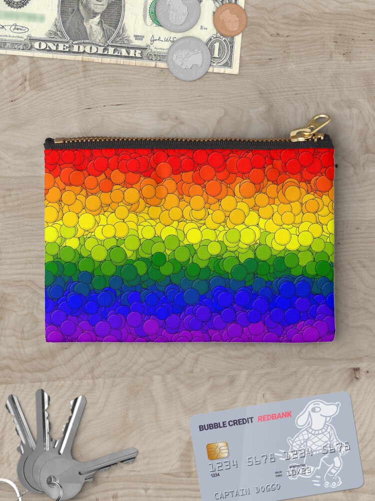 Thumbnail 3 of 4, Zipper Pouch, LGBTQ Pride Flag Bubbles designed and sold by MathenaArt.