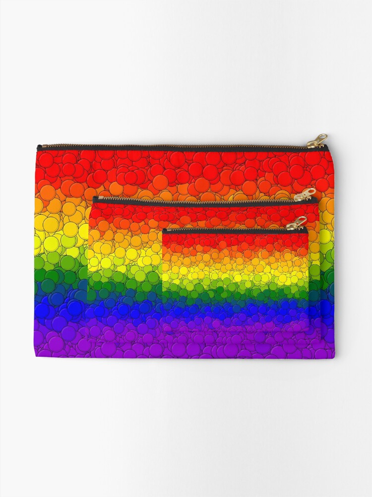Thumbnail 2 of 4, Zipper Pouch, LGBTQ Pride Flag Bubbles designed and sold by MathenaArt.