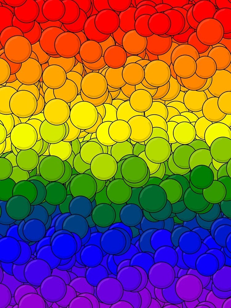 Thumbnail 4 of 4, iPhone Case, LGBTQ Pride Flag Bubbles designed and sold by MathenaArt.