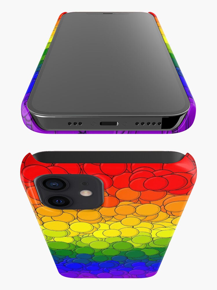 Thumbnail 3 of 4, iPhone Case, LGBTQ Pride Flag Bubbles designed and sold by MathenaArt.