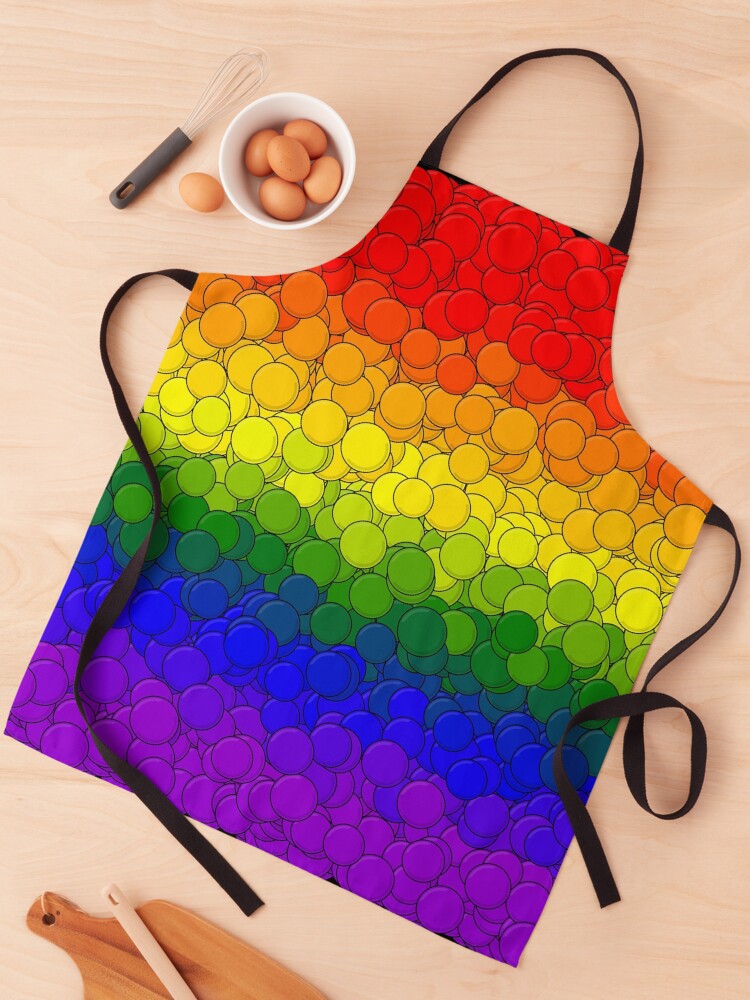 Thumbnail 1 of 6, Apron, LGBTQ Pride Flag Bubbles designed and sold by MathenaArt.