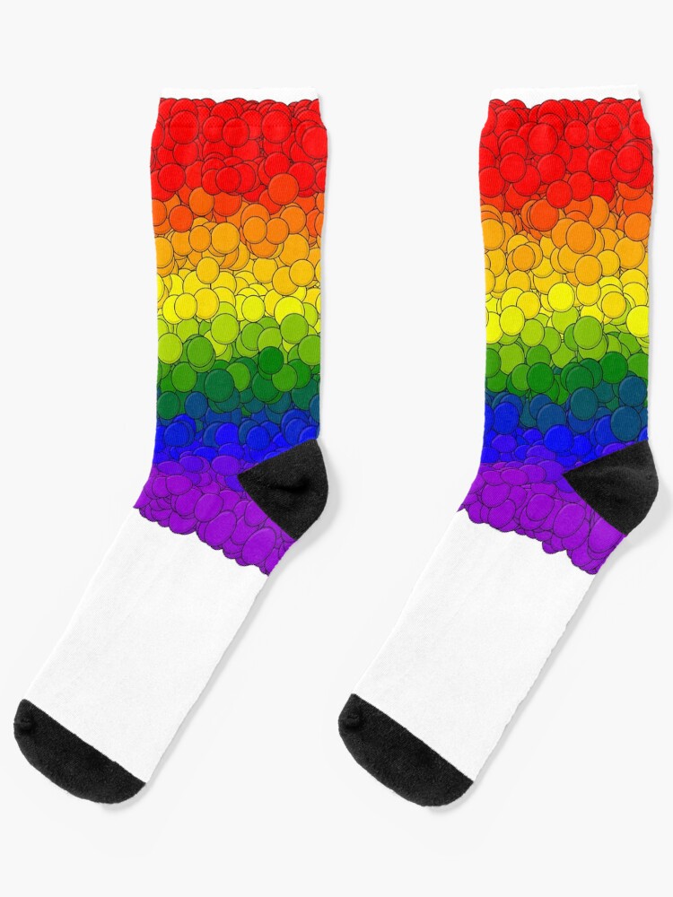 Thumbnail 1 of 5, Socks, LGBTQ Pride Flag Bubbles designed and sold by MathenaArt.