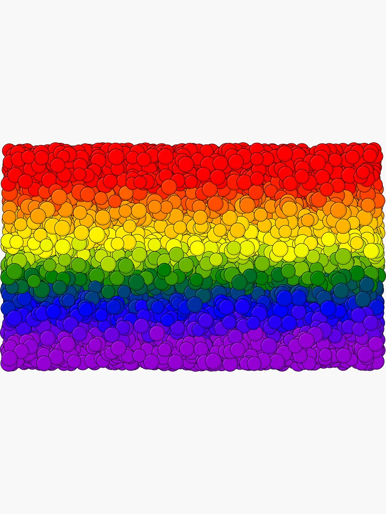 Thumbnail 3 of 3, Sticker, LGBTQ Pride Flag Bubbles designed and sold by MathenaArt.