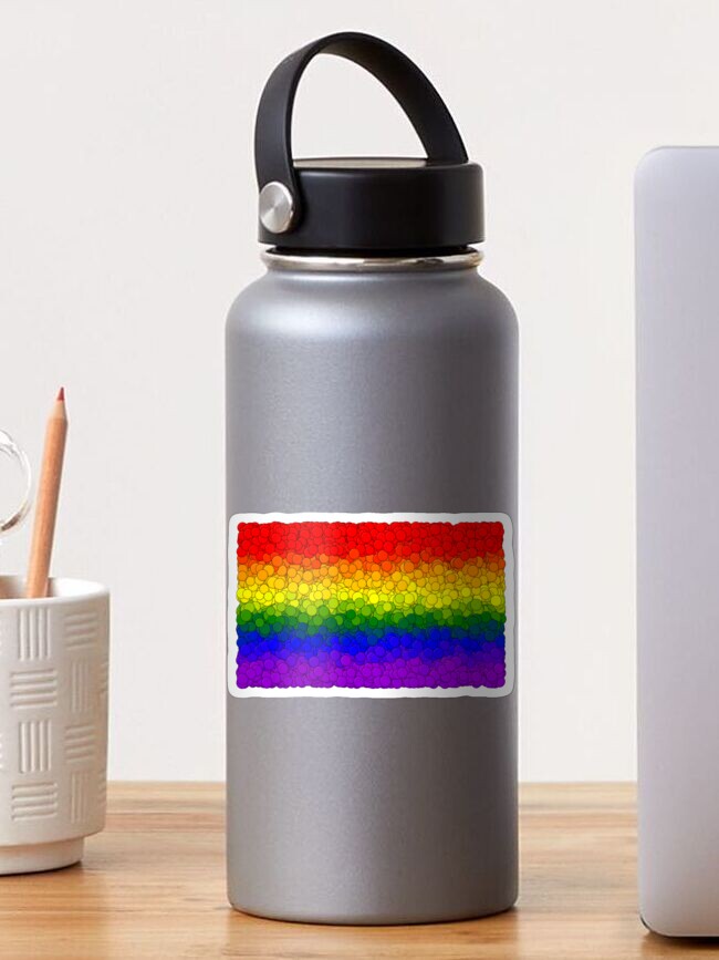 Thumbnail 1 of 3, Sticker, LGBTQ Pride Flag Bubbles designed and sold by MathenaArt.