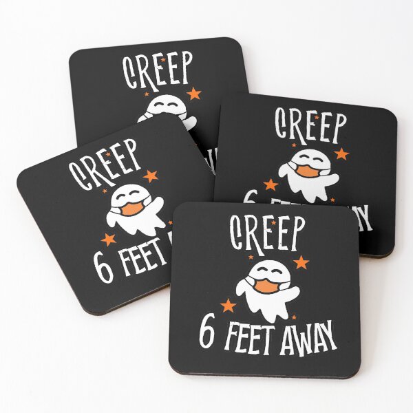 Item preview,  Creep 6 feet away ghost face mask halloween 2020 designed and sold by RainbowPandas.