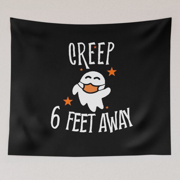 Item preview,  Creep 6 feet away ghost face mask halloween 2020 designed and sold by RainbowPandas.