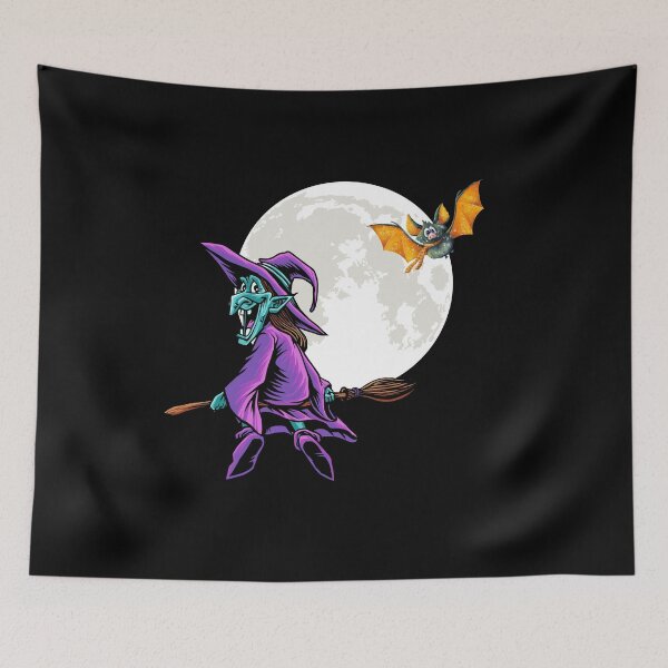 Item preview, Wicked Witch Flying on Broomstick by Moon Bat Flying designed and sold by Halloweenishere.