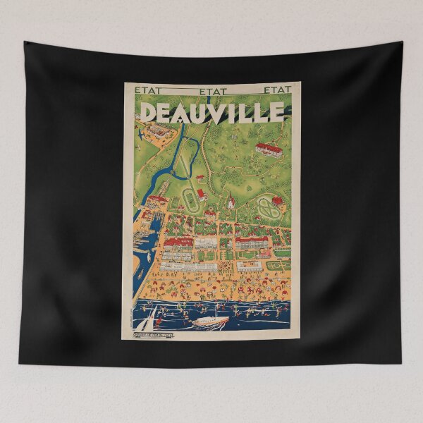 Item preview, Deauville retro poster designed and sold by CorasPosters.