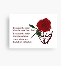 Quotes and quips - ideas are bulletproof Canvas Print