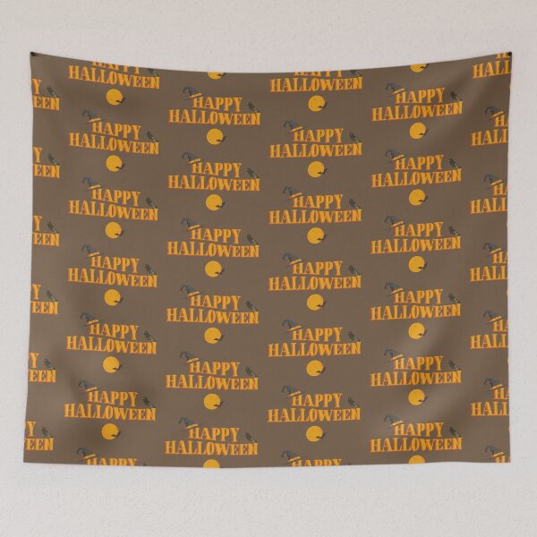Item preview, Brown And Orange Spooky Happy Halloween  designed and sold by Daisies-.