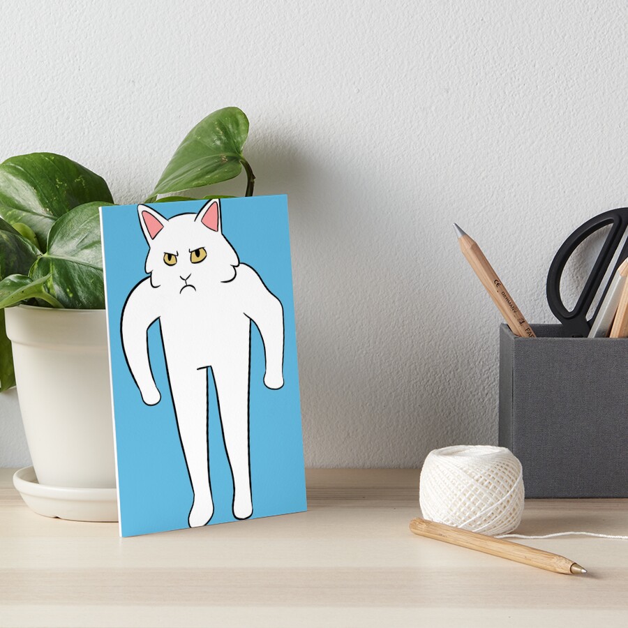 "Buff Cat Meme" Art Board Print for Sale by jadenbricker Redbubble