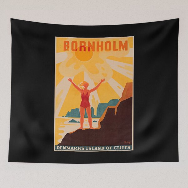 Item preview, Bornholm retro poster designed and sold by CorasPosters.
