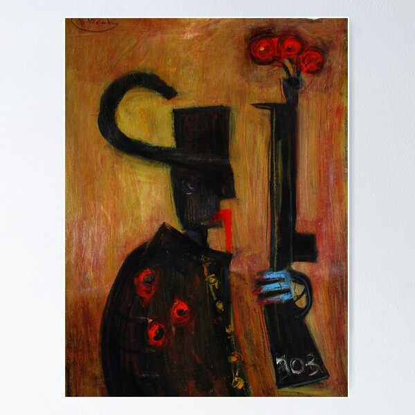 ANZAC with poppies Poster
