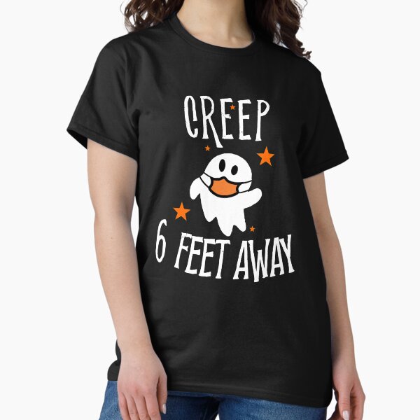 Item preview, Creep 6 feet away ghost face mask halloween 2020 designed and sold by RainbowPandas.
