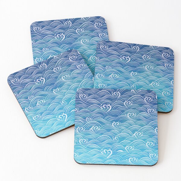 Item preview, Calm blue summer ocean waves pattern designed and sold by RaionKeiji.