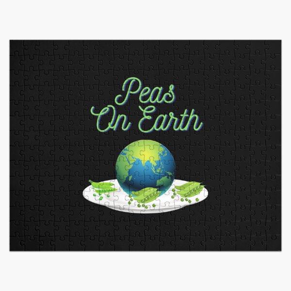 peas on earth, peas, peace on earth, earth, funny, world peace, pun, peas on earth christmas jumper, christmas, food, foodie, peace, peas on earth funny, peas on earth gifts, Jigsaw Puzzle