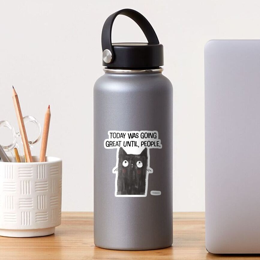 Black Cat Full of Snark Funny Quote People Sticker