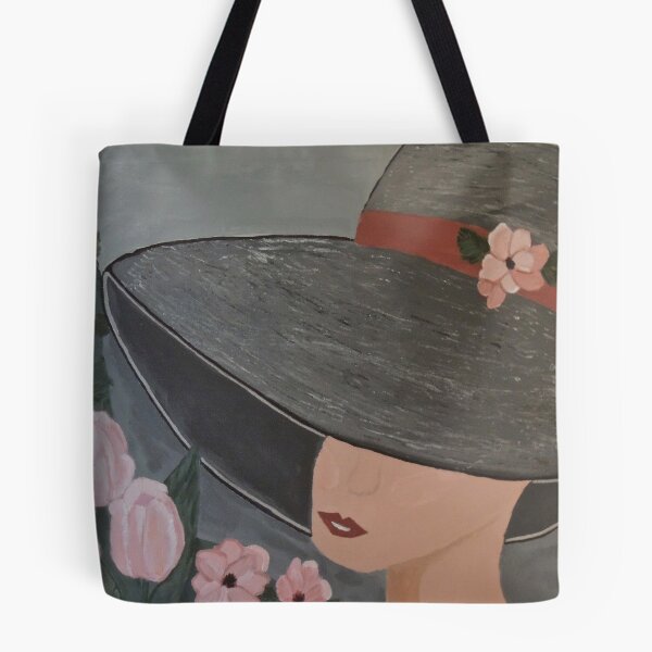 Item preview, Lady in Large Hat Pink Flowers Painting #N3806 designed and sold by Sherry Hallemeier.
