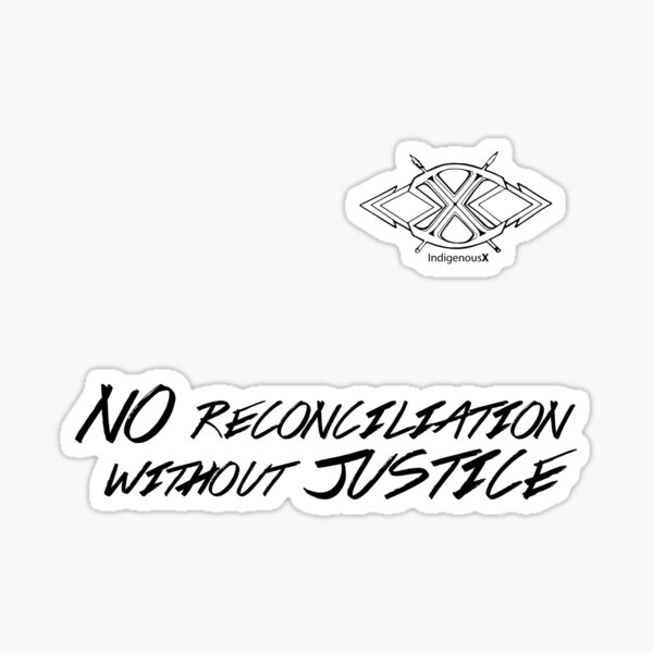 Vista previa del artículo con la obra «Sin reconciliación sin justicia - 2», diseñado y vendido por IndigenousX.