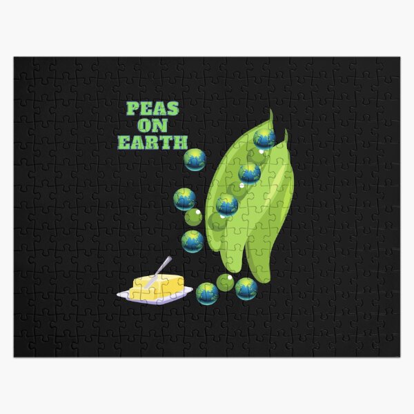 peas on earth, peas, peace on earth, earth, funny, world peace, pun, peas on earth christmas jumper, christmas, food, foodie, peace, peas on earth funny, peas on earth gifts, Jigsaw Puzzle