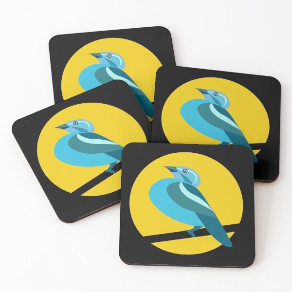 Item preview, Blue Green Bird Over the Moon designed and sold by Moyanana.